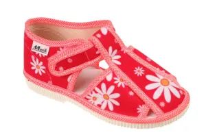 Papučky MANIK - EU-LZŠ-2S-F339 - D - kvety červená