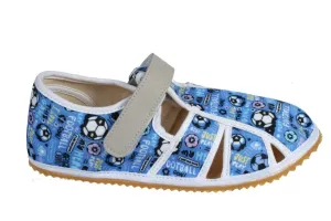 Barefoot papučky JONAP - HOME NEW papučky barefoot - modrý futbal