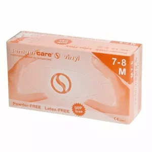 SEMPERCARE VINYL, ochranné vinylové rukavice bez púdru, 100ks, veľ. M